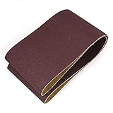 uxcell サンディングベルト サンドペーパー 2個入り ダークブラウン 砥粒 40グリット 1520mmx200mm