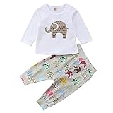 Sylvamorningパジャマ キッズ 象　恐竜 女の子 長袖 Tシャツ上下セット ガールズ　可愛い 部屋着 ナイトウェア 寝間着 子供用 トップス　ロングパンツ パンツ ズボン ルームウェア ホー