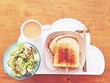 Morninggold　シリコン製 遊び食べ　離乳食　ベビー用品 ランチ皿　ミニマット お子様向け 食事マット (ホワイト)