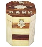 itos365手作り木製Money BankセーフKids Piggy Coinホルダーボックスギフト、4 x 4.8 CM