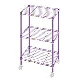 ルミナス メタルラック フローラルシリーズ カラーラック パープル 3段 ポール径19mm 幅45.5×奥行29.5×高さ76cm AFF45763PP