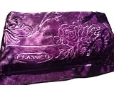 Solaron Classic Purple Korean Thick Mink Plush Embossed King Size Blanket by Classico