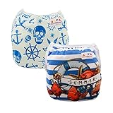ALVABABY ベビー スイムパンツ 防水 スイム布 再利用可能 おむつ 水遊び用 水着 2枚セット SWD03-28-JP