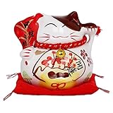 Lucky Catセラミック貯金箱Ornaments Openingトランペット保存お金またはギフト