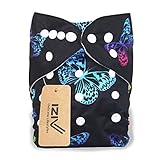 iZiv新生児1厚いおむつ付きオーガニック幼児防水/調整/再利用可能/洗えるポケット布おむつのフィット赤ちゃん0.5-3歳(バタフライ)