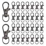 HappyHome ナスカン キーホルダー金具 50個セット 全長36mm 内径10mm 回転フック アクセサリ金具 亜鉛合金製 (ガンメタ)