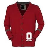 NCAA Ohio State Buckeyesユニセックスボタンアップカーディガン、レッド、ミディアム