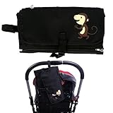 SEKAIIQIBAN おむつ替えマット 防水シート お持ち運び折り畳み式 (黒い)