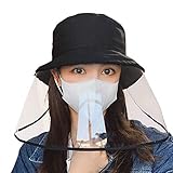 漁師帽 サンバイザー レディース フェイスカバー フェイスガード 帽子 飛沫防止 花粉症 ハット 防塵カバー 帽子 つば広ハット 日除け帽子