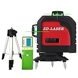 Fukuda MW-93T-3GJ フルライングリーンレーザー墨出し器+受光器+エレベーター三脚セット 3D LASER 12ライン 360°垂直*2・360°水平*1レーザー墨出し器 レーザーレベル