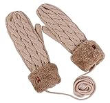 編みミトン暖かい手袋冬のベルベット厚いかわいいウールミトンスペシャル