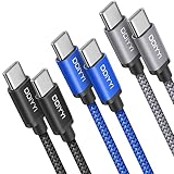 DDIYYI USB-C＆USB-C 2.0 ケーブル【PD対応 60W/3A急速充電】Type C to C PD ケーブル 高耐久ナイロン対応 iPhone 16 iPad Pro Air mini6 MacBook Galaxy等Type-c機種(3M 3本)