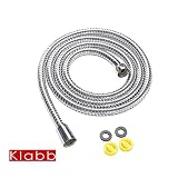 Klabb Shower Hose, 60 Inches (1.5m) Extra Long Chrome Handheld Shower Head Hose With Brass insert an