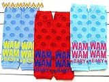 wamwam ワムワム ベビー レッグウォーマー 男の子 女の子 ドット シンプル 冷房対策 日焼け対策 フリー 0-4歳用 (レッド)