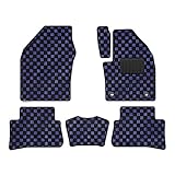 Hotfield トヨタ 互換品 C-HR フロアマット / 形状04 ハイブリッド車/運転席形状=ワイドタイプ チェックブルー