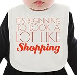 It's Beginning To Look A Lot Like Shopping Funny Slogan ネクタイを有する有機ビブ Medium
