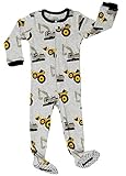 Elowelベビー男の子Footed " Bulldozer "パジャマスリーパー綿100 % (サイズ6 m-5years ) カラー: グレー
