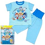 【本体綿100％】2017年 夏物 アンパンマン ニット楊柳 腹巻付き 半袖パジャマ Anpanman サックス◇80cm