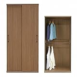 日本製 モダン 幅90cm ワードローブ ブラウン 完成品