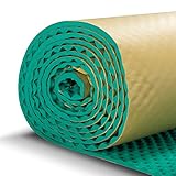 SOOMJ 吸音材 波型ウレタンスポンジシート 大判100×1000cm 吸音大面積 裏面が粘着テープ付きなのでカットして簡単貼り付け (グリーン)