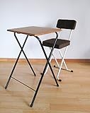 2点セット 折りたたみミニハイテーブル＆折りたたみパイプ椅子 ブラウン ｈｄ-40178