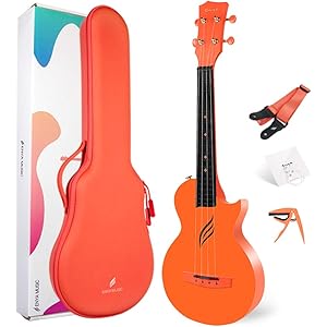 コンサートウクレレEnya Nova U 23”全炭素繊維の初心者ウクレレキット,ケース、ストラップ、カポ、ストリングス…