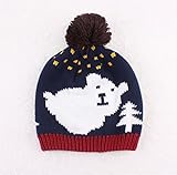 PANCY 子供 帽子 ベビー キッズ 女の子 男の子 赤ちゃん ニット帽 ポンポン おしゃれ あったか 可愛い 熊柄 防寒 秋 冬