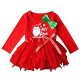 長いワンピース 子供ドレス 女の子 Supplylink ガールズ 　長袖　蝶結び付き クリスマス日　レース　英字プリント　可愛い　秋　（A）【対象月齢:4-5Y頃】