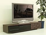 日本製 北欧風 160cm幅ロータイプテレビボード ブラウン 完成品