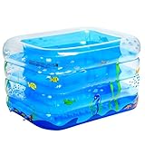 WENJUN インフレータブルバスタブホームインフレータブルプール肥料幼児子供プールインフィニティプール大人のバスタブ ( 色 : 青 , サイズ さいず : 115*95*75 cm )