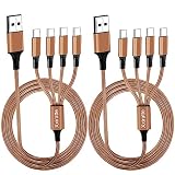 充電ケーブル Multi Type-C Charging USB Cable ケーブル(2本セット/1.2m)ナイロン織物4 USB CポートのマルチコアコードQC3.0高速充電 高速データ転送iPhone 15 Pro Max/Samsung Galaxy S22 S10 A51 A11/Note 20/PS5/Sony Xperia/LG/Fujitsu/Huawei/タイプc充電器など対応