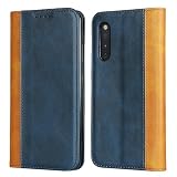 Ｈａｖａｙａ 対応 Galaxy A41 ケース ギャラクシーa41 ケース au SCV48 スマホケース SC-41A ドコモ 手帳型 耐衝撃 SC41A カバー docomo カード収納 SoftBank フェイクレザー-ブルー＋イエロー