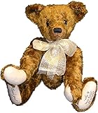 ミューズ 体重ベア(完成品）モヘア（こげ茶）足底刺繍あり　一生のお友達。長年ご愛用いただけるモヘアを使用。歴史とともに雰囲気が出てくるテディベア