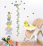 ZooArts ウォールステッカー 子供身長計 可愛い 子供 藤蔓 蝶々 自然風 成長記録 ベビールーム 子供部屋 幼稚園 壁紙 シール 壁の装飾 環境保護 はがせる インテリア雑貨 賃貸OK