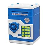 Cartoon電子Imitation ATMパスワード貯金箱現金コイン銀行はお金の子供ギフト誕生日クリスマスDay ブルー G430380015