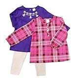 Carter's(カーターズ) ベビー ガールズ チュニック / 長袖Tシャツ / レギンス 3点セット (ピンクチェック) Baby Girls' 3-Piece Set (18M(80))