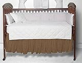 パッチマジックGolden Brown Plaid Fabricダスト用フリル付きCrib