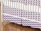 SheetWorld - MINI Crib Skirt (24 x 39) - Lilac Chevron Zigzag - Made In USA by sheetworld