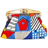 KILLYEDNA(キリーエドナ)木製口金クラッチバッグ・革紐ストラップ付(ピクチャー・ブック(絵本))