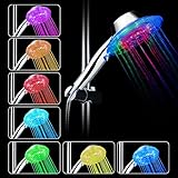 LEDGLE　LED内蔵シャワーヘッド 水圧発電 鮮やかな７色光が自由的に変化する 取付簡単