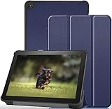 対応 Amazon Fire HD 8 2020/ Fire HD 8 Plus 用のケース 対応 Amazon Fire HD 8 2020/ Fire HD 8 Plus 第10世代 用の保護カバー オートスリープ機能 カバー スタンド機能付き 衝撃吸収 保護ケース 三つ折 薄型 高級PU レザー(ダークブルー)