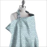 日本正規品 Bebe au lait　ベベオレ　HooterHiders　イラスト説明書付き　ポケット付き　授乳カバー ナモツブルー