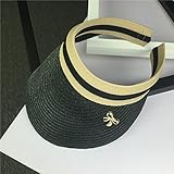 Hatrita-J リボン太陽の頂鳥打ち夏空麦わら草編み日焼け止め日除け帽砂浜帽子女,a