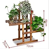 木製植物フラワーディスプレイスタンド木製ポットシェルフストレージラック屋外屋内マルチ階建てポットホルダー72 * 66cm ( 色 : ブラウン ぶらうん )