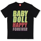 ベビードール ボーダーロゴTシャツ 男女兼用 L ブラック