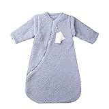 Famuka　ベビー　新乳児　ジッパー 　ベルベル　 フリース　ベビー寝袋　コットンベビー布団 スリーピングバッグ（グレー　９－１２ヶ月）