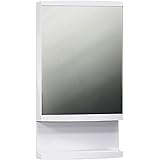 東プレ ミラーキャビネット収納 縦59.8×横32×奥行10.5cm ホワイト T-3260(下棚付き)