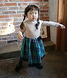 【RIRORA】 あったかタートルネックワンピース［グリーン/レッド ］女の子・一番かわいい服・秋/冬新作・誰よりもおしゃれに・ベビーファッション (M, グリーン)