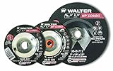 Walter HP Combo Grinding Wheel, Type 27, Threaded Hole, Aluminum Oxide, 4-1/2" Diameter, 1/8" Thick,