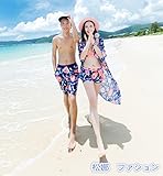 2017年新作　夏のペア水着　レディース　ワンピース ビキニ３点 セット カップル お揃い ペア 水着 体型カバー03 (L, 女性)